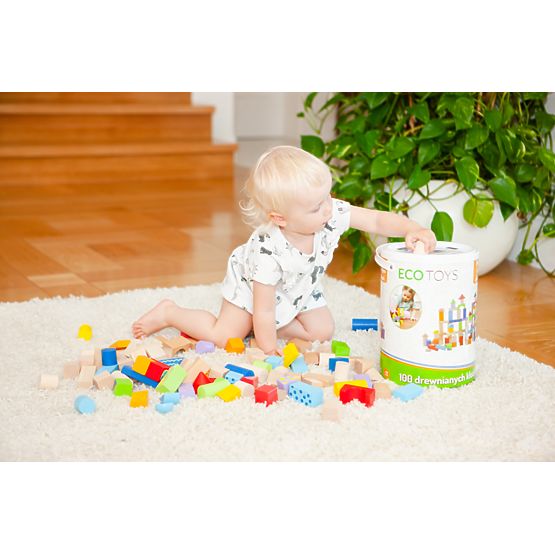 Ecotoys drvene kocke - 100 kom