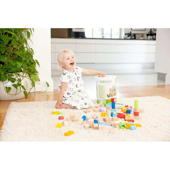 Ecotoys drvene kocke - 100 kom