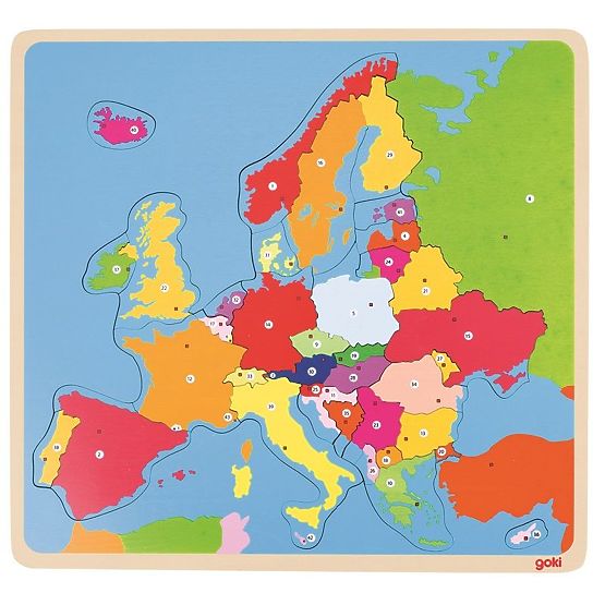 Edukativna slagalica Karta Europe - drvene puzzle