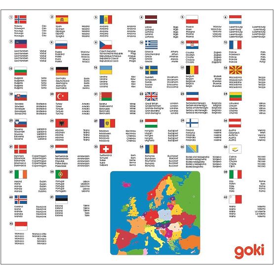 Edukativna slagalica Karta Europe - drvene puzzle