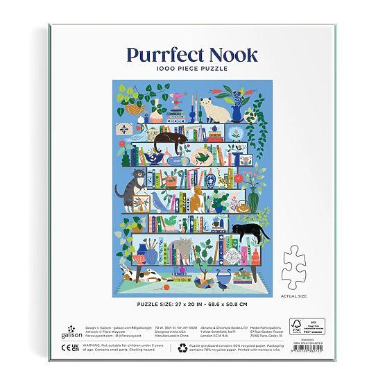 Galison Puzzle Mačja knjižnica 1000 dijelova