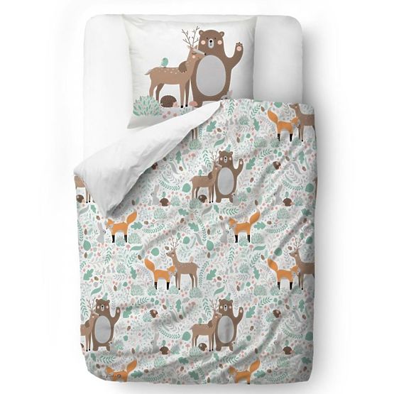 Gosp. Posteljina Little Fox Prijatelji životinja - deka jastuk 100 x 130 cm: 60 x 40 cm