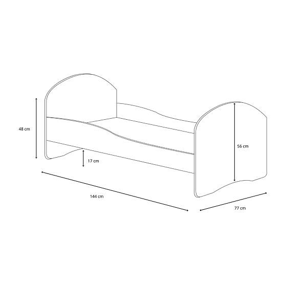 Jednokrevetni krevet Luk140x70