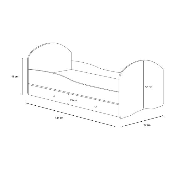 Jednokrevetni krevet Luk140x70 s ladicom