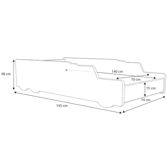 Jednokrevetni krevet Monster Truck 140x70 s madracem