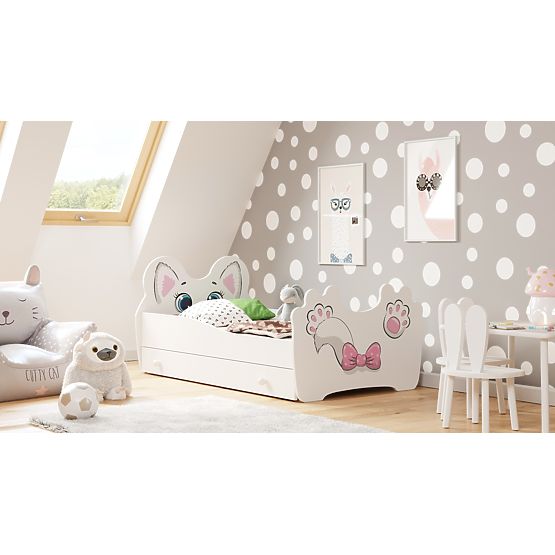 Jednokrevetni krevet Pink Cat 160x80 s ladicom