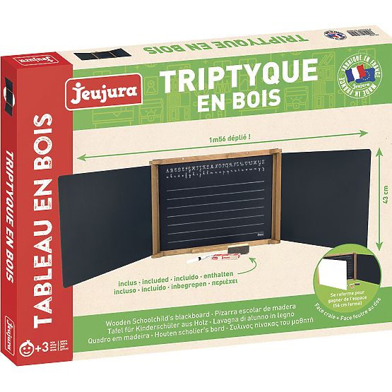 Jeujura Drvena trokrilna multifunkcionalna ploča 156x43 cm s priborom