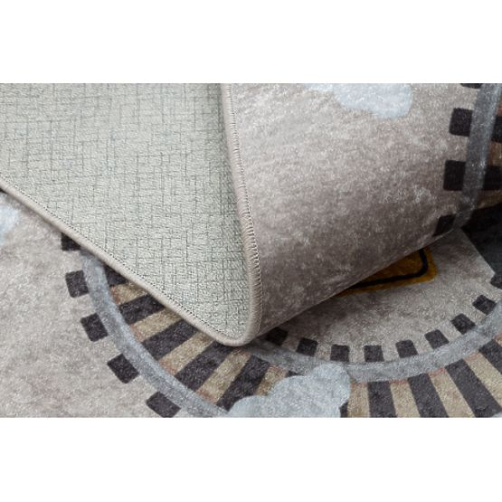 JUNIOR 51986.803 prostirka za pranje Pruga, lokomotiva za djecu protuklizna - siva