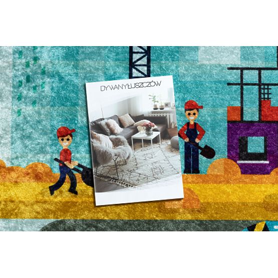 JUNIOR 52105.801 dječji tepih Gradilište, ulica protuklizni - plavi