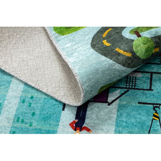 JUNIOR 52105.801 dječji tepih Gradilište, ulica protuklizni - plavi