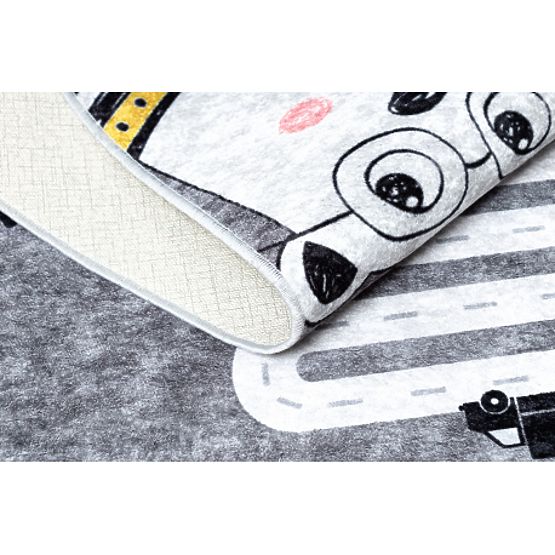 JUNIOR 52107.801 dječji tepih Medvjedi, životinje, ulice protuklizni - siva