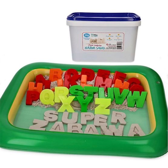 Kinetički pijesak 3 kg s pješčanikom na napuhavanje i kalupima