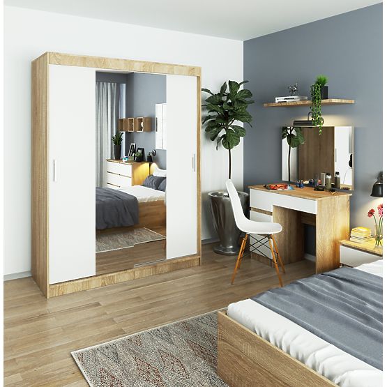 KLIZNI ORMAR 150cm CLP SONOMA / BIJELA