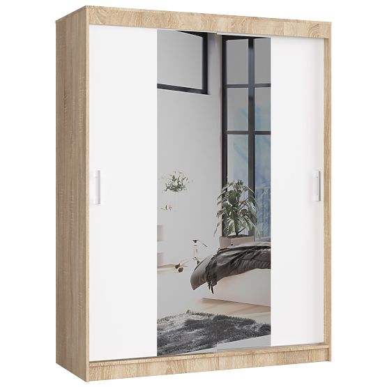 KLIZNI ORMAR 150cm CLP SONOMA / BIJELA