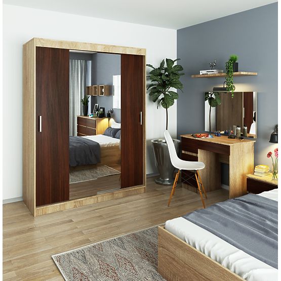 KLIZNI ORMAR 150cm CLP SONOMA / WENGE