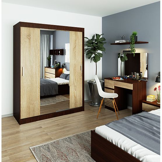 KLIZNI ORMAR 150cm CLP WENGE / SONOMA