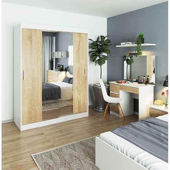 KLIZNI ORMARIĆ 150 cm CLP BIJELA / SONOMA