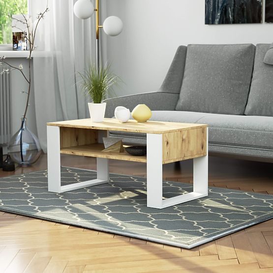 KLUBSKI STOL DOMI HRAST ARTISAN / BIJELI