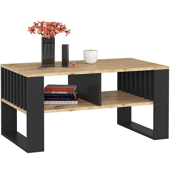 KLUBSKI STOL ROCKFORD HRAST ARTISAN / CRNI