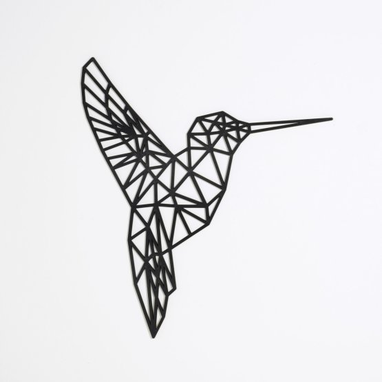 Drvena geometrijska slika - Kolibri - različite boje Boja: crna