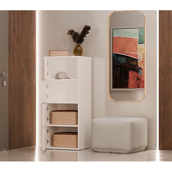 Komoda ALMA BIJELA Ormarić 4 Vrata 4 Police