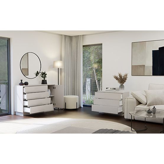 Komoda AMBER 1D4S Ormarić 1 Vrata 4 Ladice za Spavaću Sobu Dnevni Boravak KAŠMIR Bež