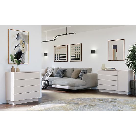 Komoda AMBER 1D4S Ormarić 1 Vrata 4 Ladice za Spavaću Sobu Dnevni Boravak KAŠMIR Bež