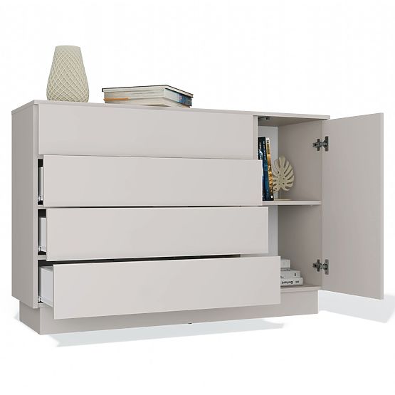 Komoda AMBER 1D4S Ormarić 1 Vrata 4 Ladice za Spavaću Sobu Dnevni Boravak KAŠMIR Bež