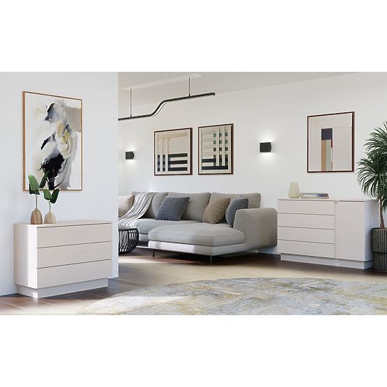 Komoda AMBER 3S Ormarić s 3 Ladice za Spavaću Soba Dnevni Boravak KAŠMIR Bež