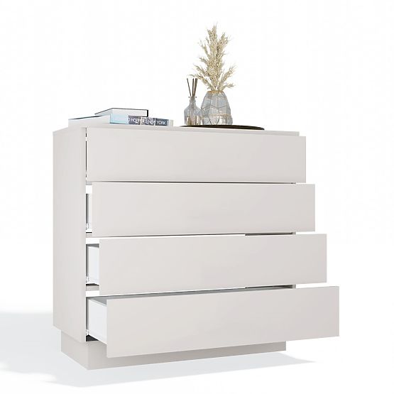 Komoda AMBER 4S Ormarić s 4 Ladice za Spavaću Sobu i Dnevni Boravak KAŠMIR Bež