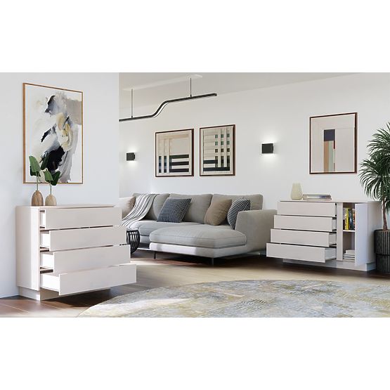 Komoda AMBER 4S Ormarić s 4 Ladice za Spavaću Sobu i Dnevni Boravak KAŠMIR Bež