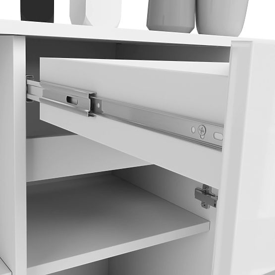 KOMODA B-17 120 cm 1 LADICA 1 VRATA PK BIJELA / BIJELI SJAJ