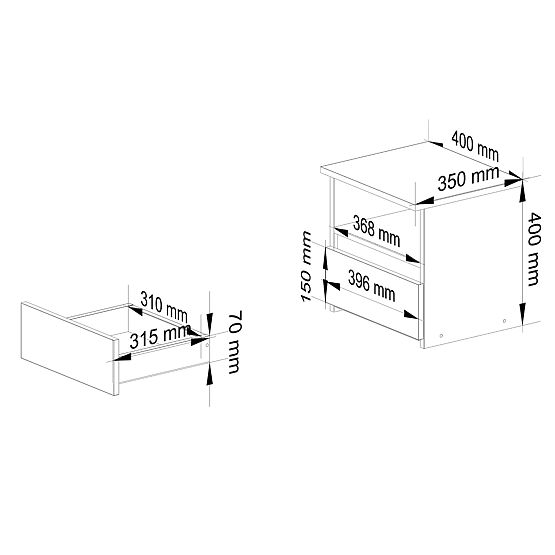 KOMODA CL1 PK BIJELA / HRAST SONOMA
