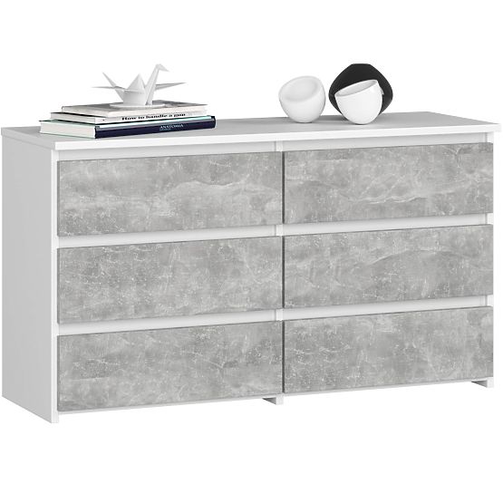 KOMODA CL100 6 LADICA PK BIJELA / BETON