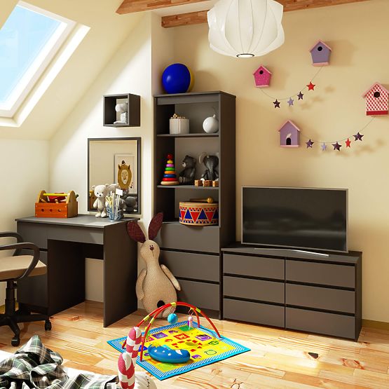 KOMODA CL100 6 LADICA PK SIVA