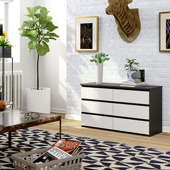 KOMODA CL100 6 LADICA SIVA / BIJELA