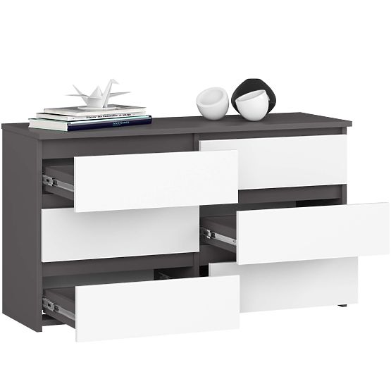 KOMODA CL100 6 LADICA SIVA / BIJELA