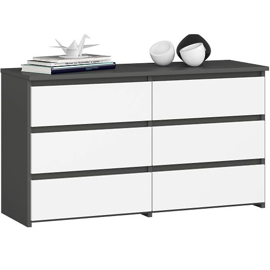 KOMODA CL100 6 LADICA SIVA / BIJELA