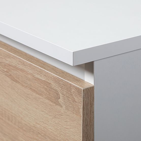 KOMODA CL100 6SZ PK BIJELA / HRAST SONOMA