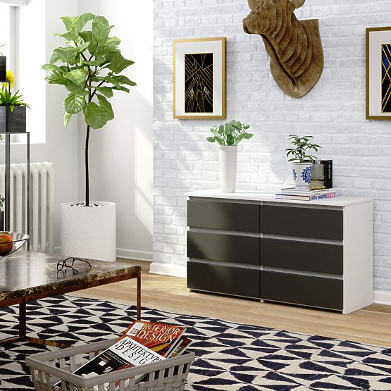 KOMODA CL100 6SZ PK BIJELA / SIVA