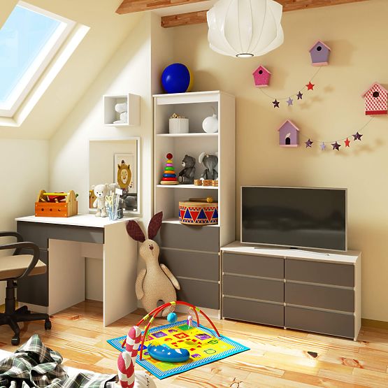 KOMODA CL100 6SZ PK BIJELA / SIVA