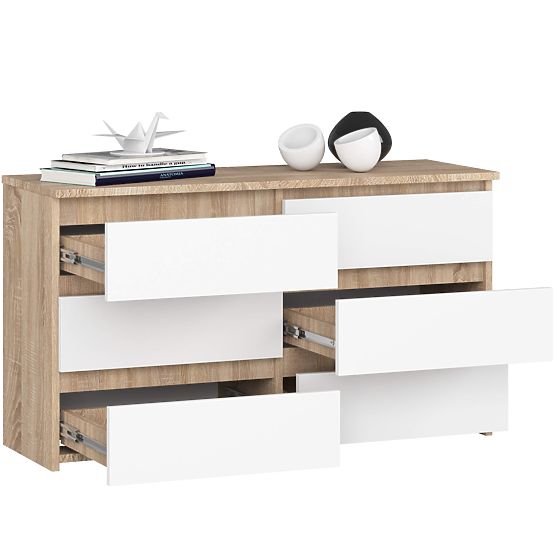 KOMODA CL100 6SZ PK HRAST SONOMA / BIJELA