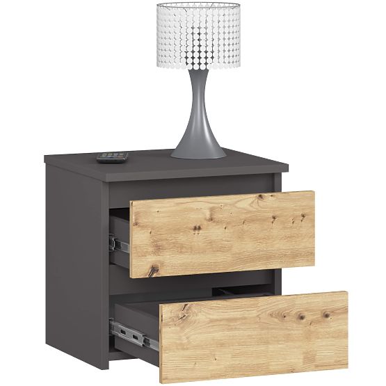 KOMODA CL2 2SZ CLP PK GRAFIT SIVA / HRAST ARTISAN