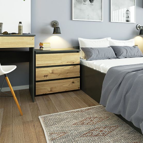 KOMODA CL3 3SZ CLP PK GRAFIT SIVA / HRAST ARTISAN