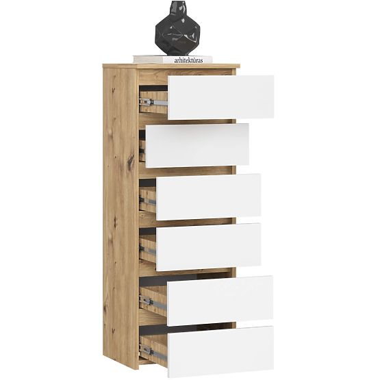 KOMODA CL6 PK HRAST ARTISAN / BIJELA