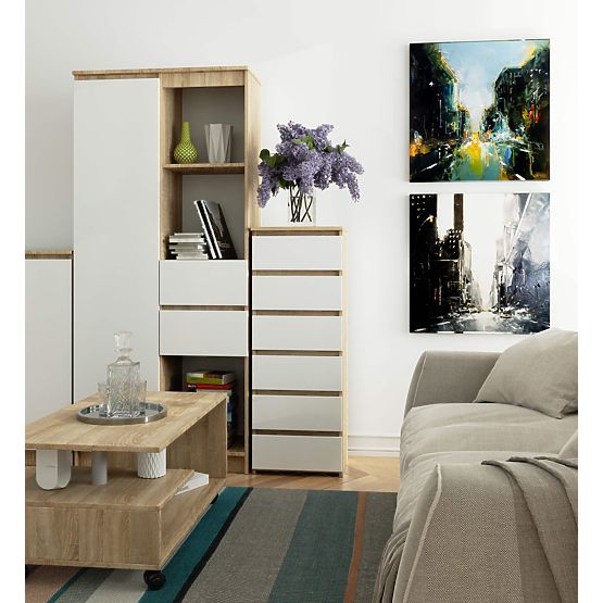 KOMODA CL6 PK HRAST SONOMA / BIJELA