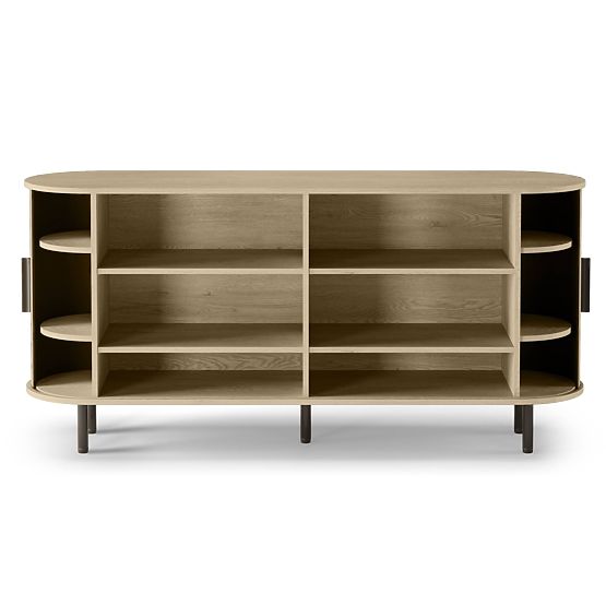 Komoda Gliss, zaobljena, lamele, svijetli hrast