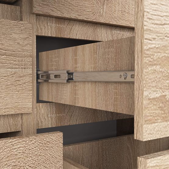 KOMODA K 120 cm 8 LADICA PK HRAST SONOMA