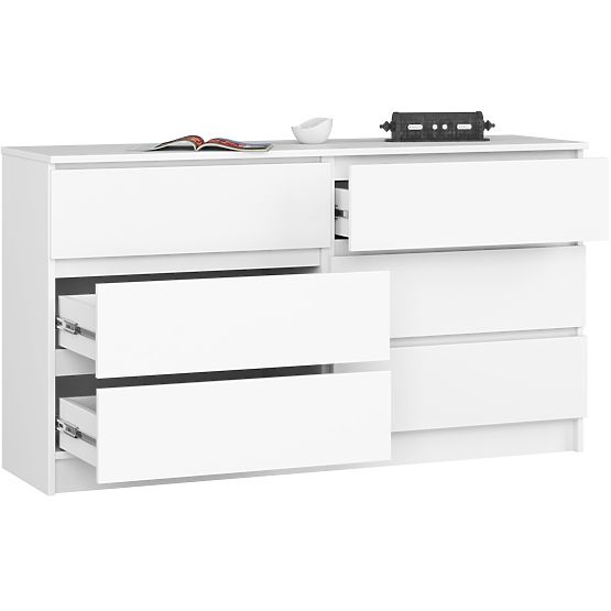 KOMODA K 140 cm 6 LADICA PK BIJELA