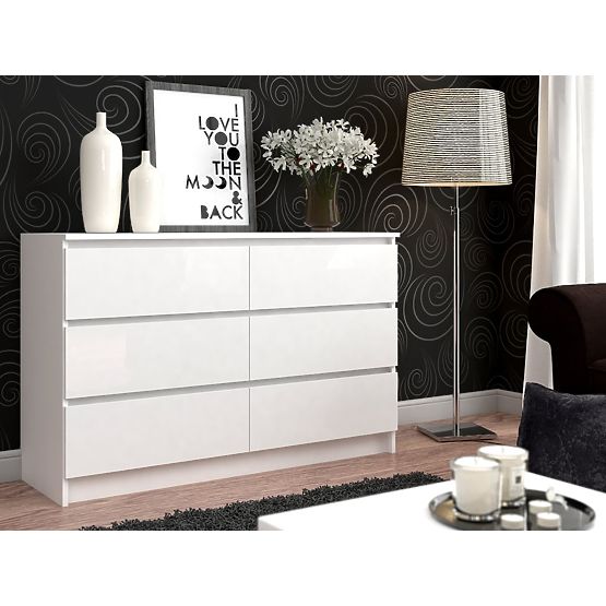 KOMODA K 140 cm 6 LADICA PK BIJELA
